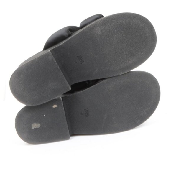 ZARA Padded Strap Flatform Platform Black Satin Open Toe Women's EUR 40 US 9 - Picture 8 of 8